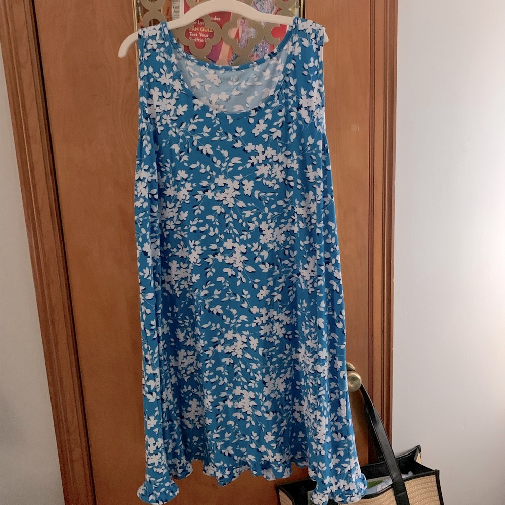 Blue and white floral sundress